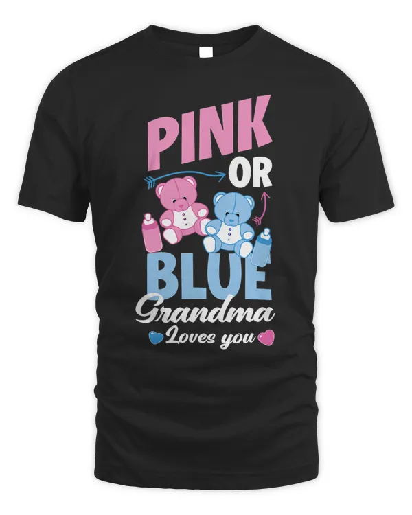Cute Pink Or Blue Grandma Loves You Gender Reveal Party