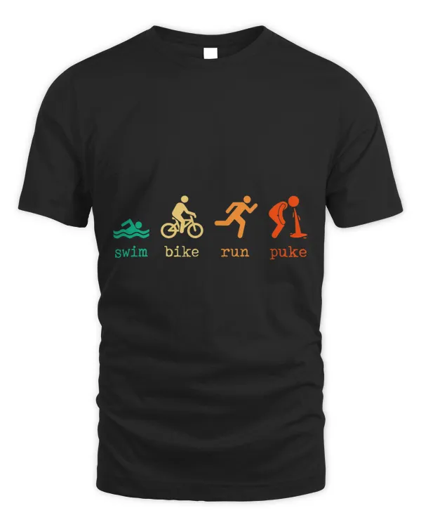 Swim Bike Run Puke Running Swimming Cycling Triathlon Sport