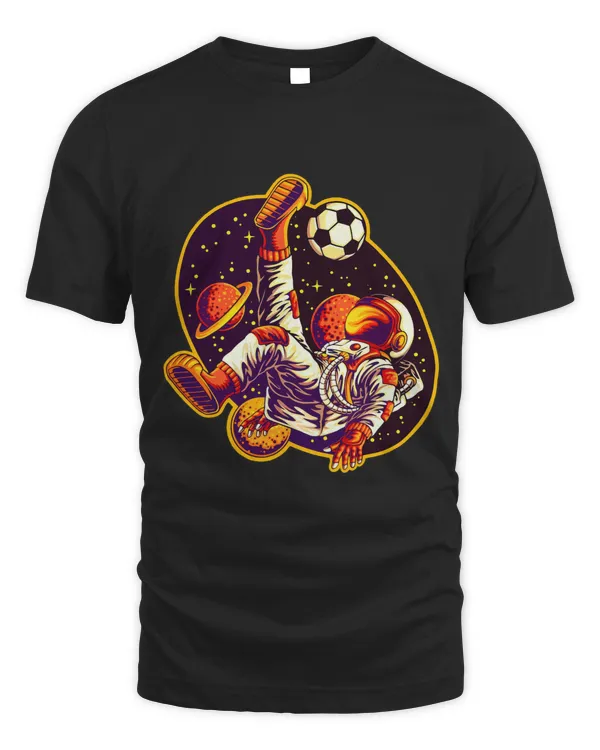 Spaceman soccer football player astronaut Travel to solar sy