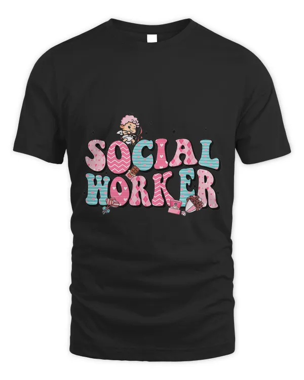 Cute Cupid Funny Social Worker Happy Valentines Day Groovy3