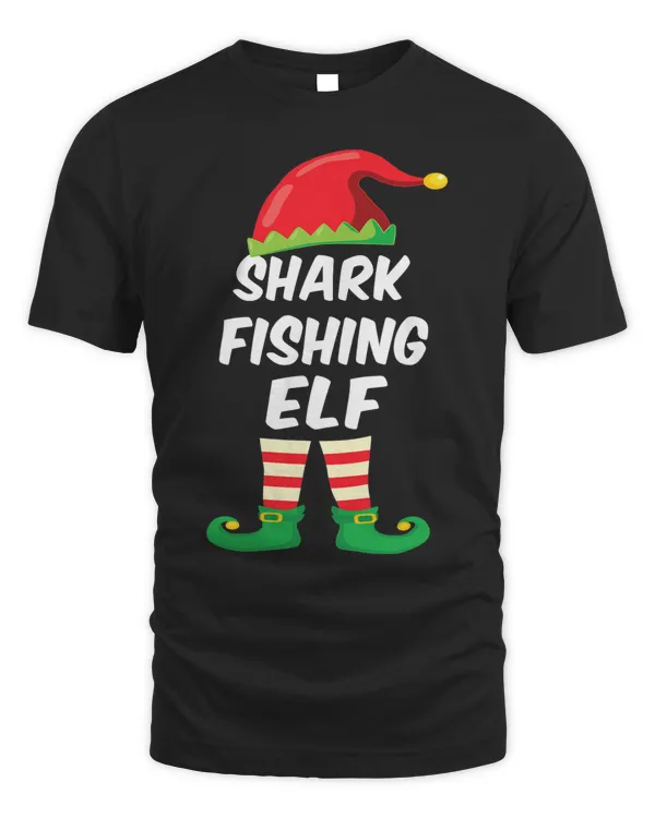 Shark Fishing Elf Family Matching Funny Christmas Costume