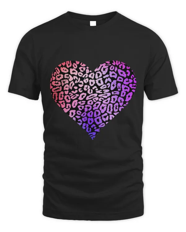 Pink and Purple Funky Leopard Print Heart
