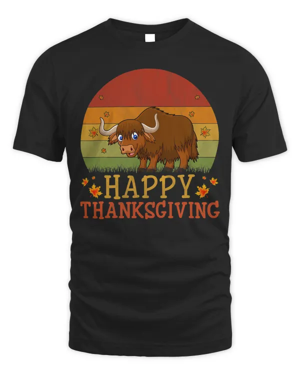 Thanksgiving Retro Style Bison Lovers Thanksgiving Party T-Shirt