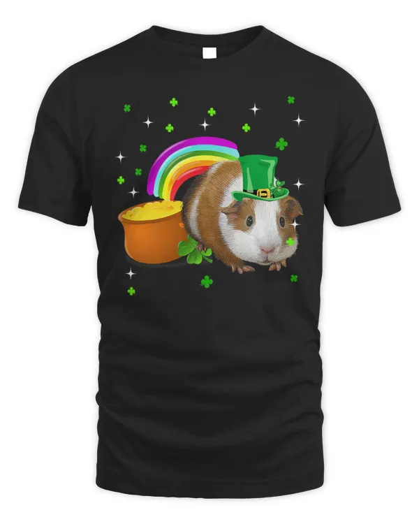 St Patricks Day Cute Guinea Pig T Shirt Irish Shamrock T-Shirt