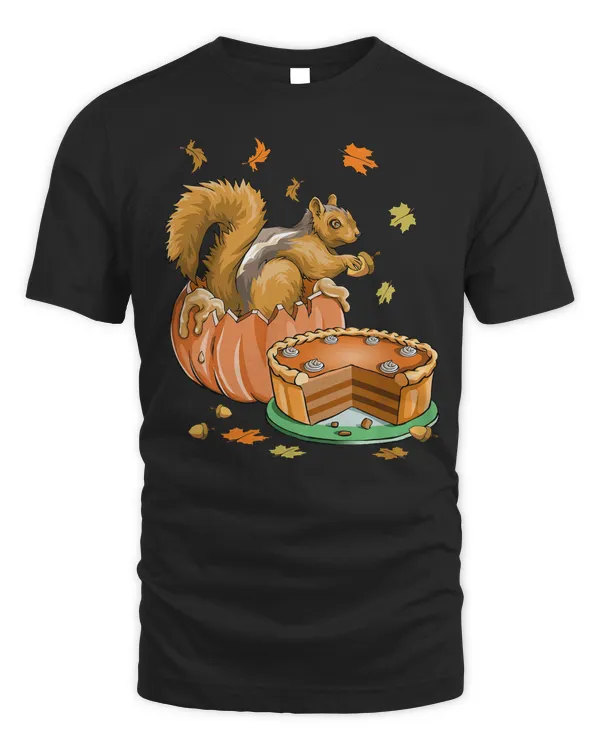 Thanksgiving Halloween Pumpkin Squirrel Funny Gift T-Shirt