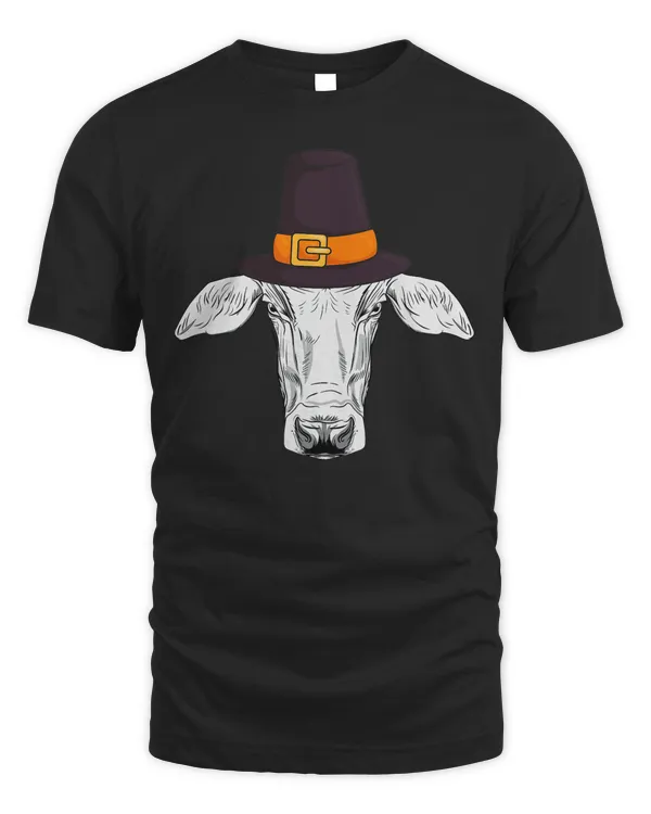 Cow Thanksgiving Day Cool Farm Animal Fall Autumn Farmer T-Shirt