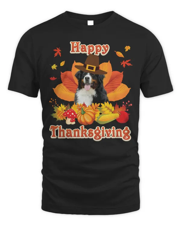 Happy Thanksgiving Bernese Mountain Dog I'm Thankful For My Long Sleeve T-Shirt