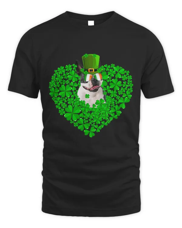 Cute St.Patrick's Day Irish Boston Terrier Shamrock T-Shirt