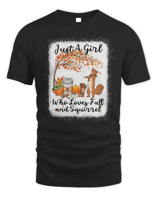 Tu Just A Girl Who Loves Fall And Squirrel Thanksgiving Long Sleeve T-Shirt
