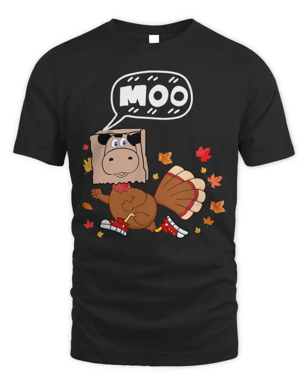 Thanksgiving 2022 Funny Fake Cow Moo Thanksgiving Turkey T-Shirt