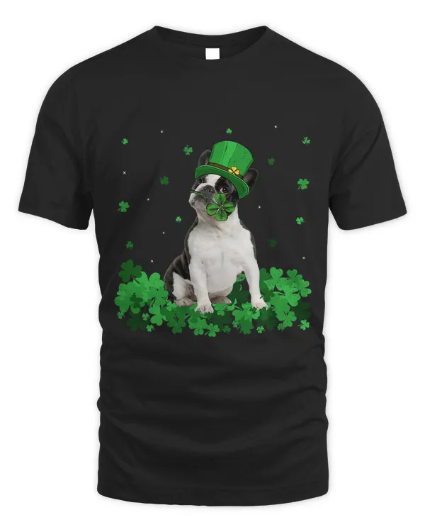 Irish Shamrock St Patrick's Day Boston Terrier Cool T-Shirt