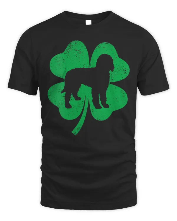 Womens Irish Shamrock Lucky Goldendoodle St. Patrick's Day V-Neck T-Shirt