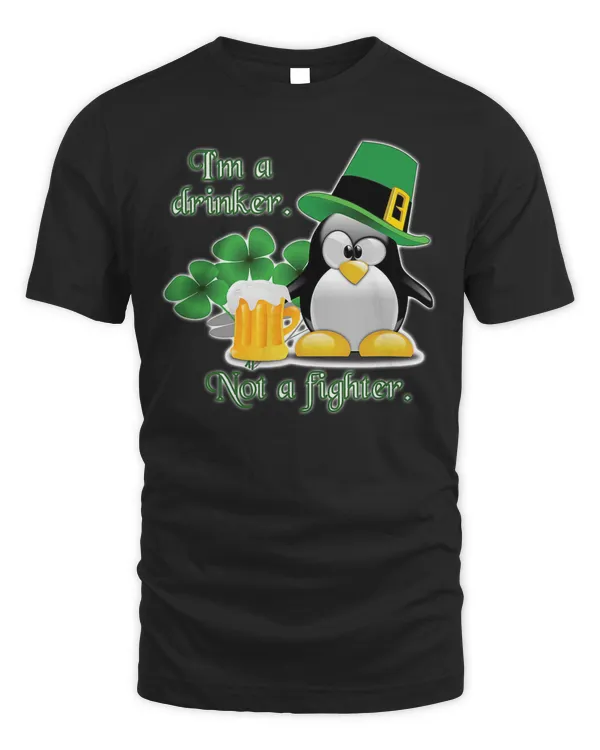 Beer-Drinking Irish Penguin T-Shirt - A Funny and Cute Desig