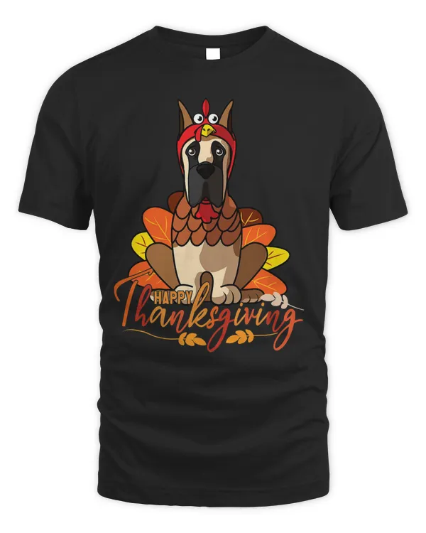 Funny Dog Costume Great Dane Thanksgiving T-Shirt