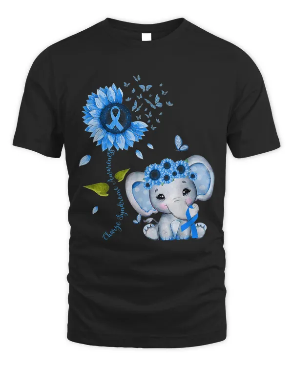 Charge Syndrome Awareness Blue Hippie Sunflower Elephant