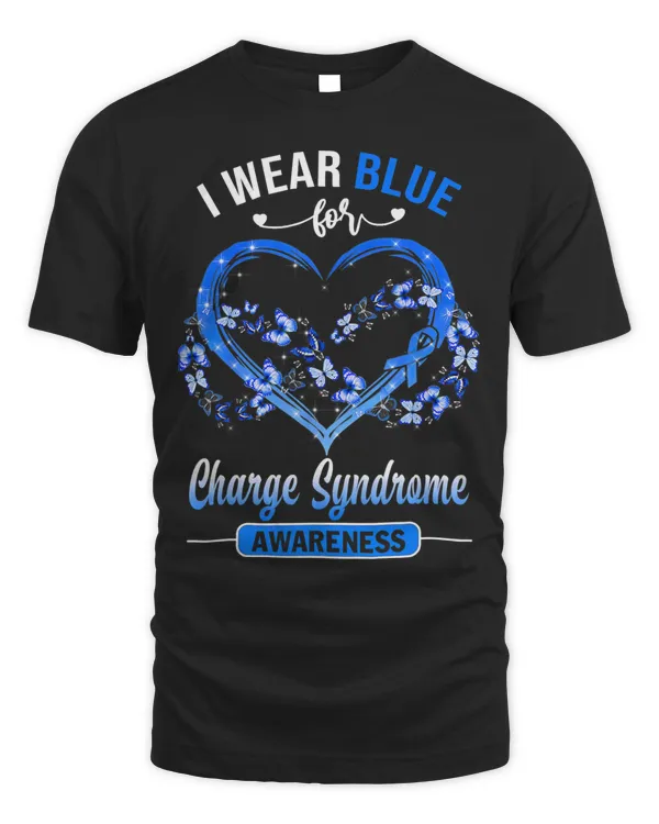 Charge Syndrome Awareness I Wear Blue Butterfly Heart