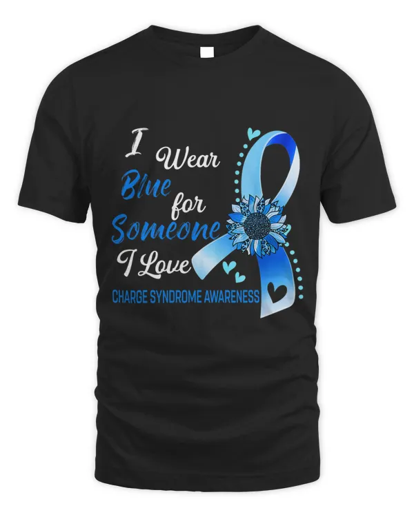 Charge Syndrome Awareness I Wear Blue Sunflower Ribbon