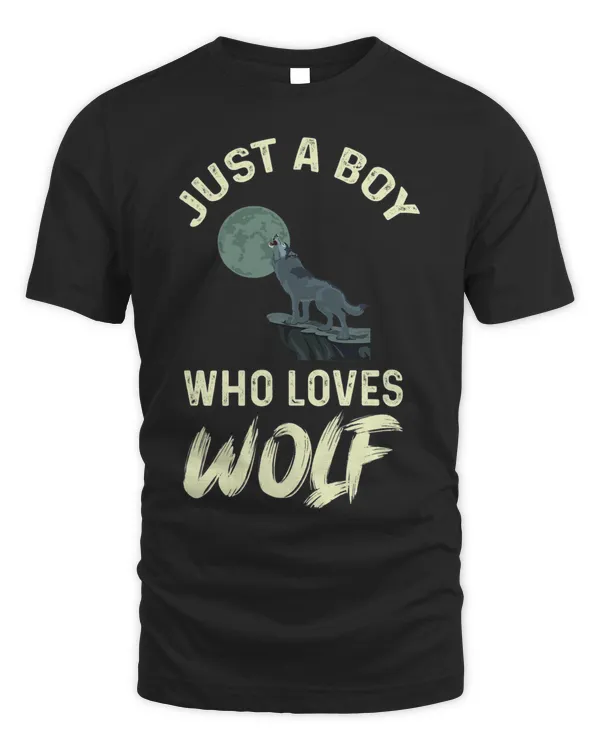 Boy loves Wolves Wolf Full Moon Howling