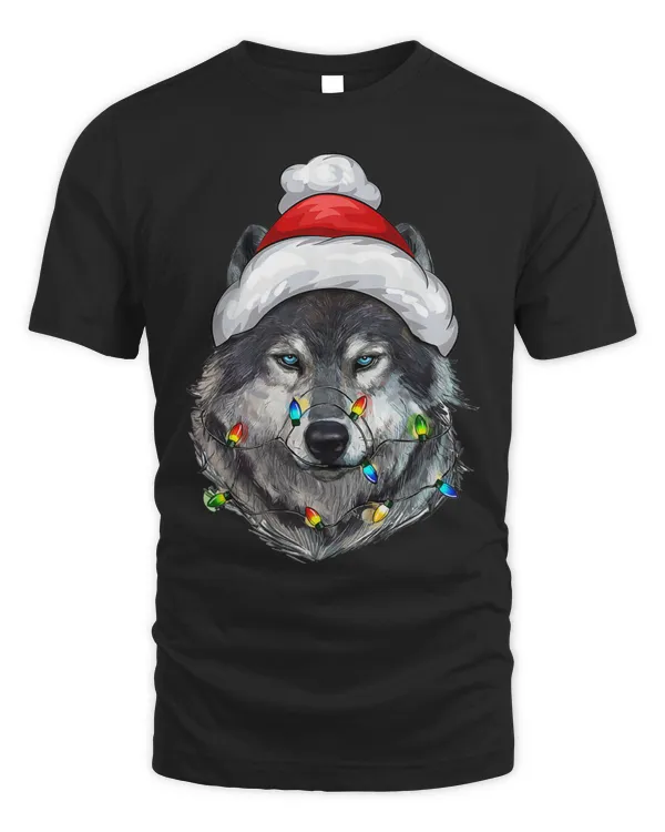 Christmas Wolf Animal Lover Santa Hat Merry Wolfmas