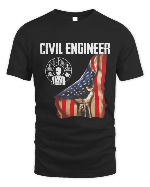 Civil Engineer Mix American Flag