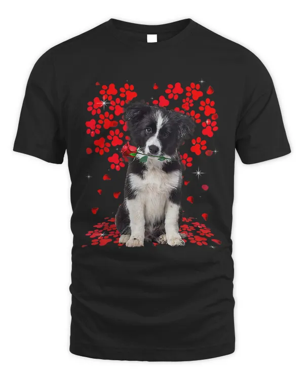 Cute Love Border Collie Dog Valentine Pet Dog Lover
