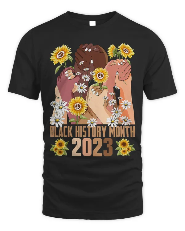 Black History Month 2023 BHM Pride Hand Fist Peace Sunflower