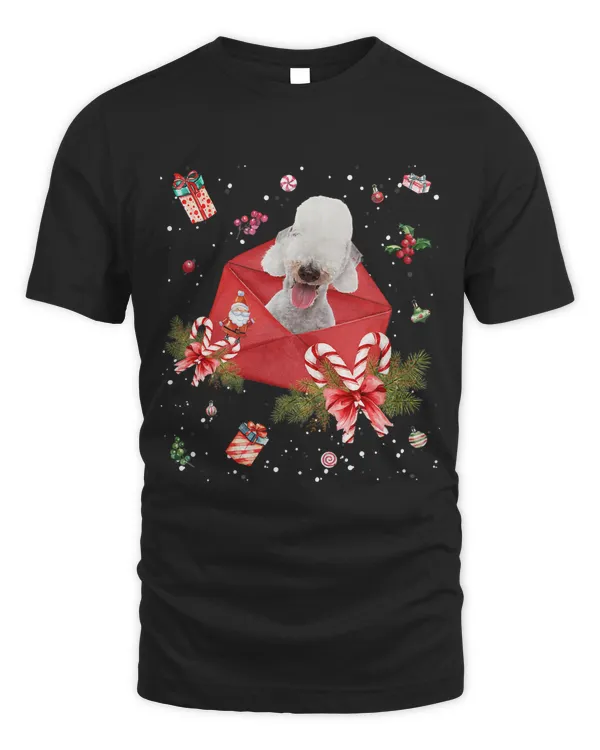 Bedlington Terrier In Christmas Card Ornament Pajama Xmas437