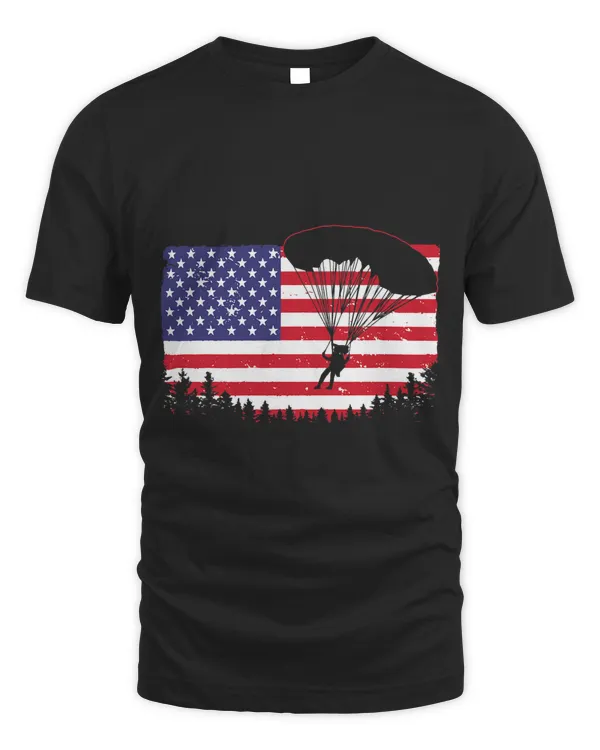 Cool Skydiving Art Men Women Skydiver American Flag Skydive