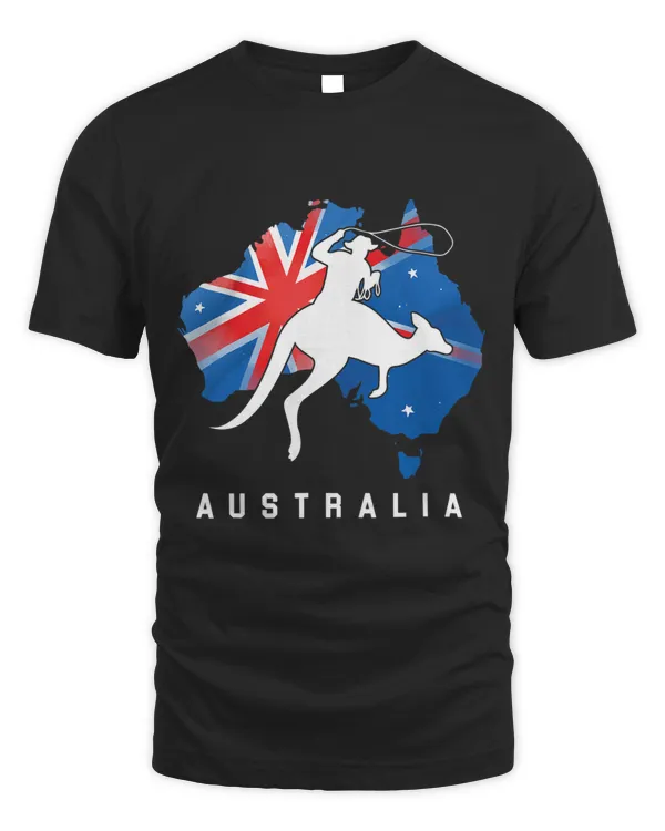 Australian Kangaroo Australia Country Map Cowboy Aussie