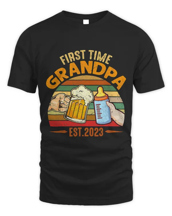 First Time Grandpa Est 2023 Vintage Fathers Day New Grandpa