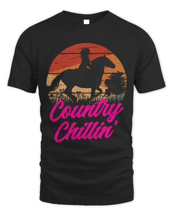 Country Chilling Cowgirl Girl Retro Vintage Horseback Riding