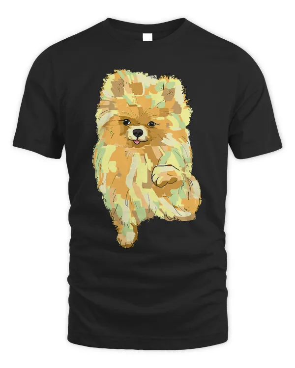 Cute Pomeranian Unique Hand Drawn Art Gift Lover Dog Graphic