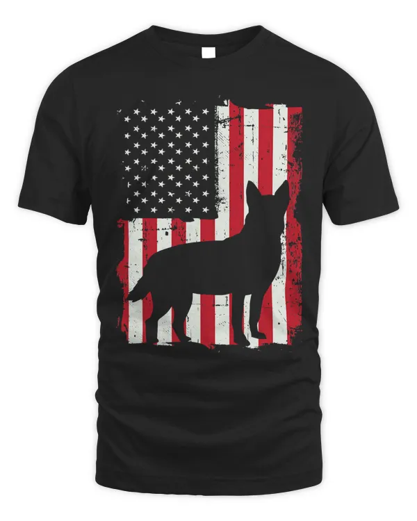 American Flag USA Australian Cattle Dog Blue Red Heeler Gift T-Shirt