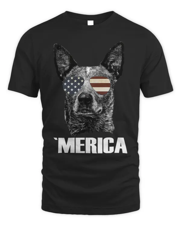 Australian Cattle Dog Merica USA flag sunglasses Gift Heeler Pullover Hoodie