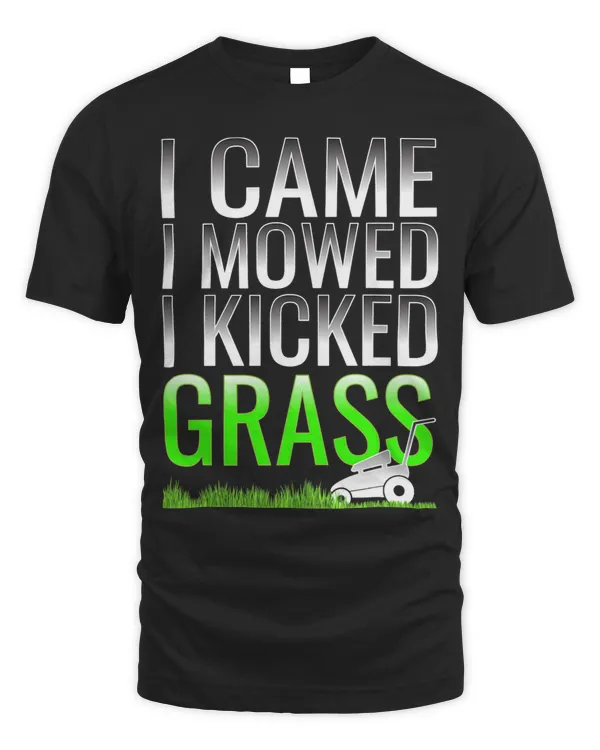 Lawn mower mowing landscaper I kicked grass
