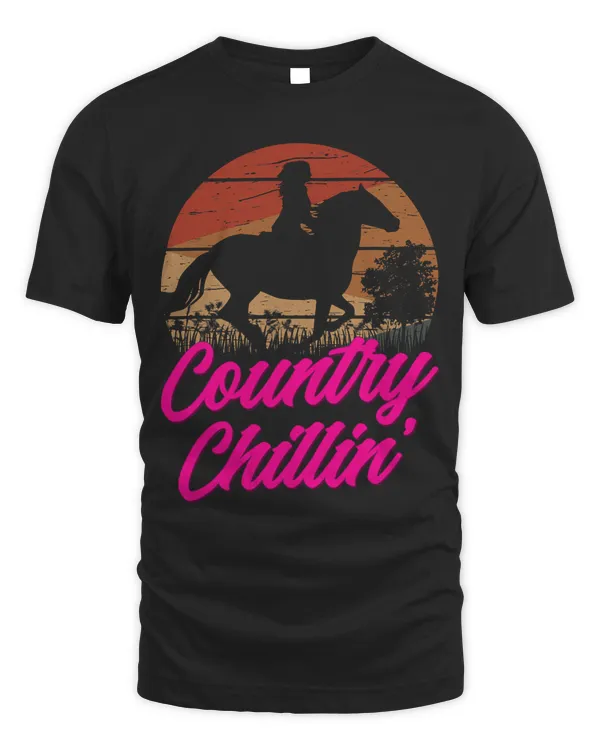 Country Chillin Retro Vintage Horseback Riding Girls Women