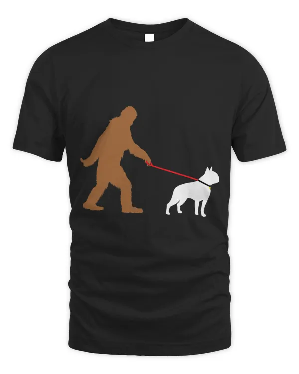 Bigfoot Walking Boston Terrier Dog Sasquatch