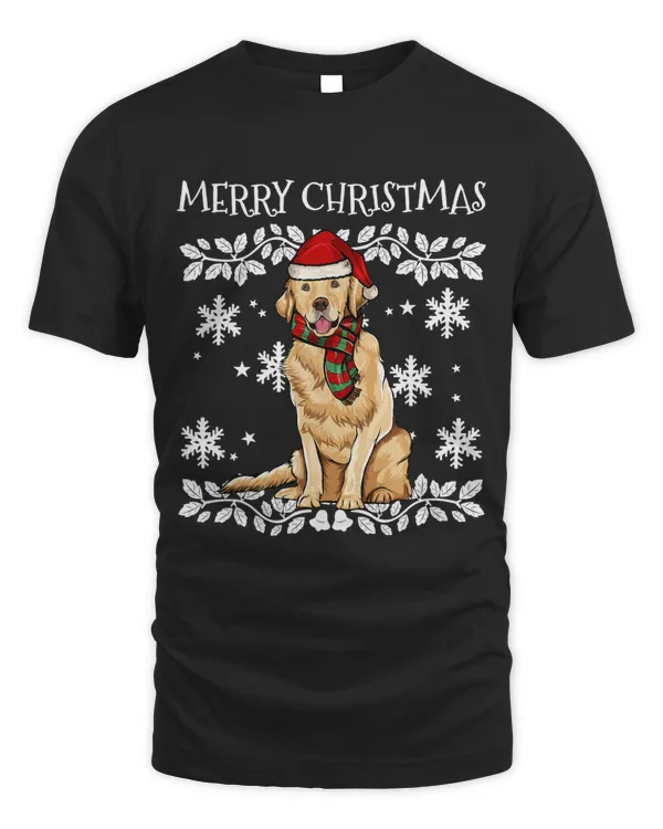 Merry Christmas Retriever Gold Ugly Christmas T-Shirt