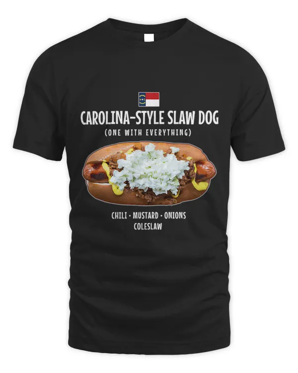 North Carolina Style Cole Slaw Chili Onion Mustard Hot Dog