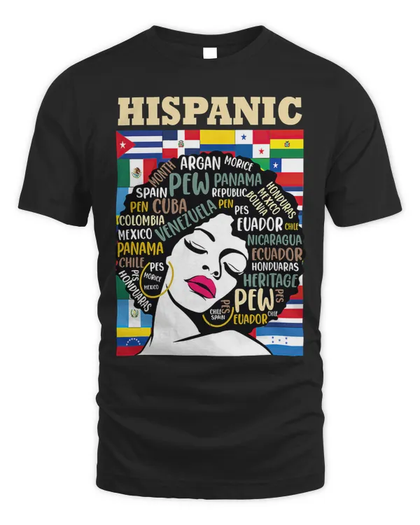 Latina Woman Art Hispanic Heritage Month Latin Country Flags 187