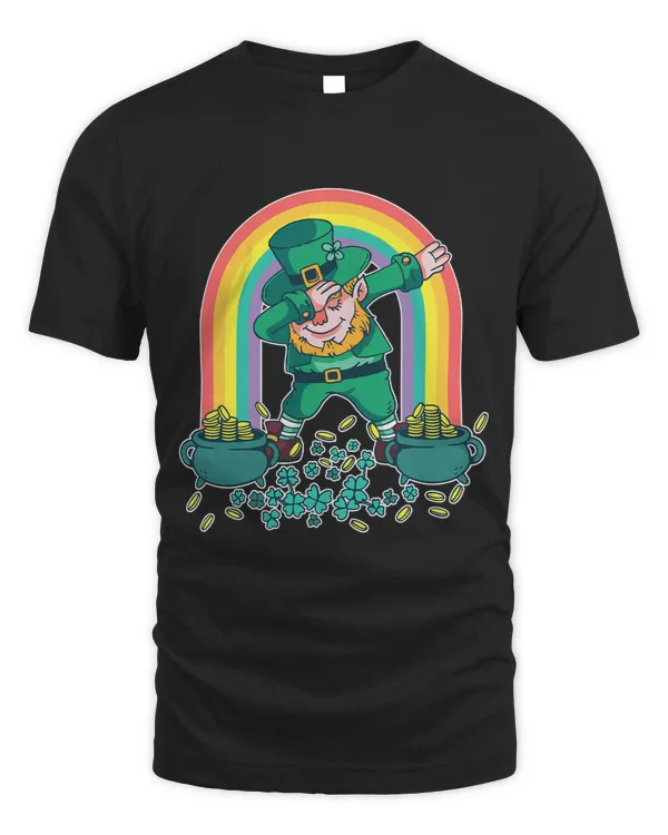 St Patricks Day Pot of Gold Rainbow Kids Dabbing Lebrechaun