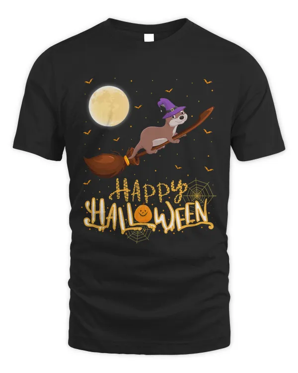 Funny Weasel Ride Witch Shotgun Weasel Halloween 266