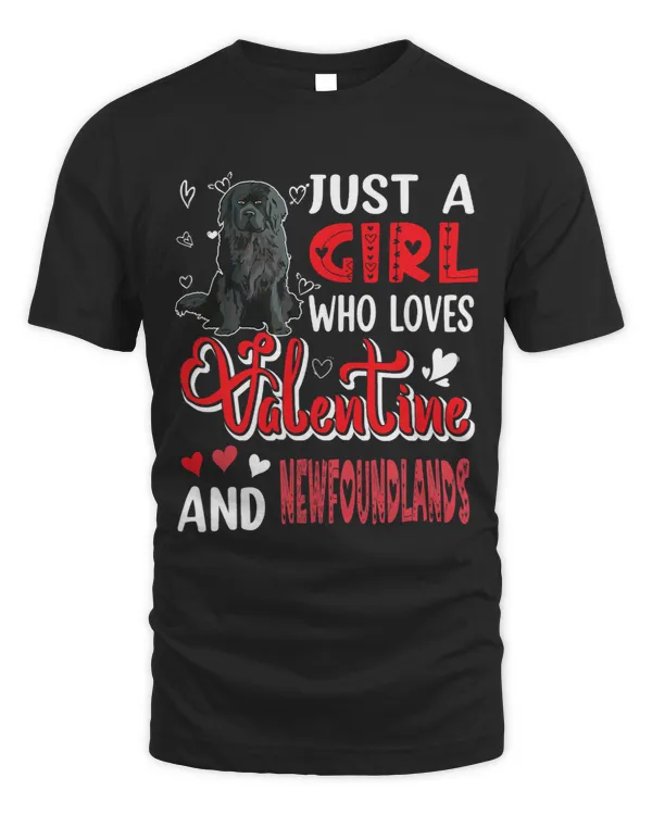 Just A Girl Loves Valentine And Newfoundlands Cute Hearts