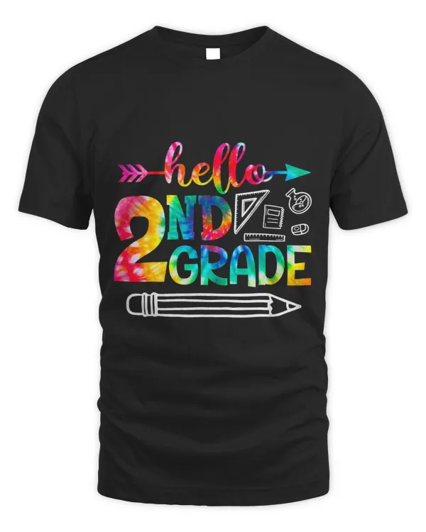 Hello Second Grade Funny 2nd Grade Tie Dye Cute Clothing