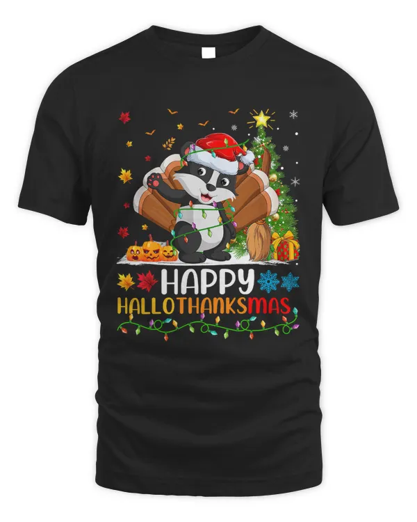 Badger Animal Lover Funny Happy Badger HelloThanksMas