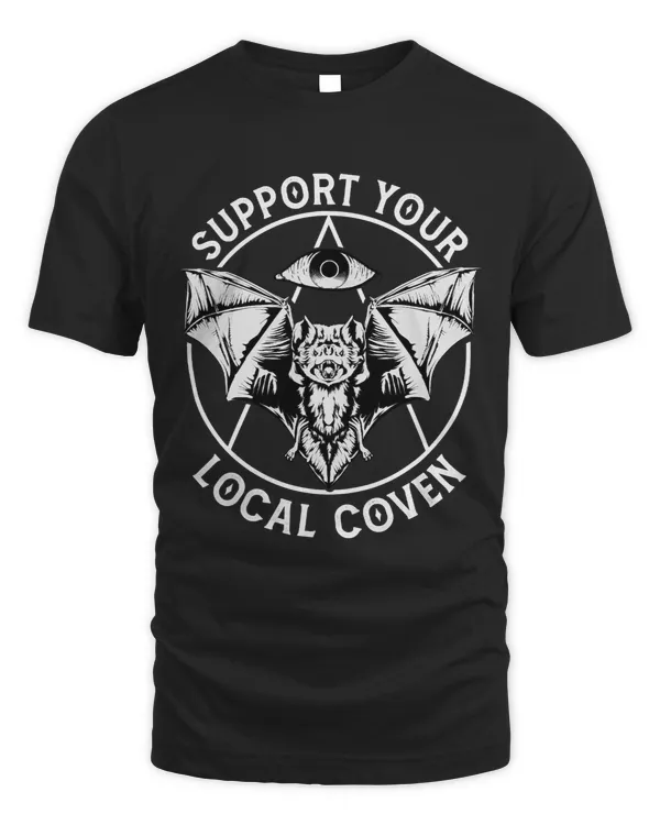 Support Your Local Coven Occult Bat Gothic Wicca Witchcraft 100