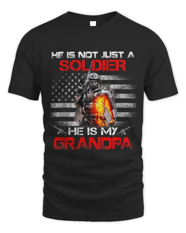 My Grandpa Is A Soldier Proud Army Grandson Granddaughter T-Shirt