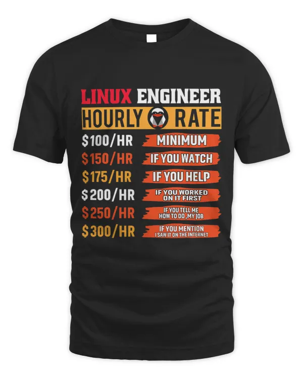 Linux Engineer Hourly Rate Computer Funny IT Developer 1