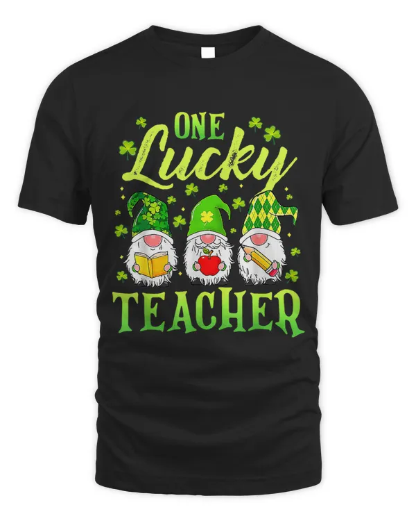 One Lucky Teacher Gnomies St Patricks Day Gnome Shamrock 1