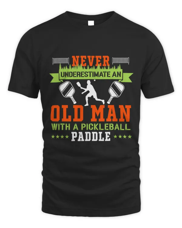 Mens Vintage Pickleball Players Old Man Pickle Ball Fathers Day 331
